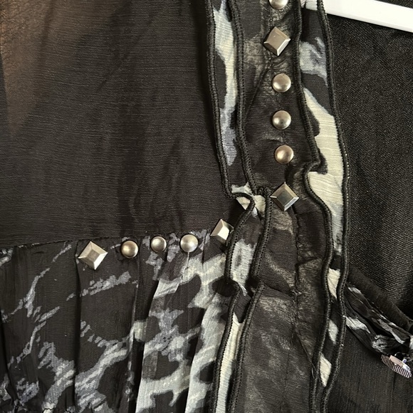 Pretty Angel Whimsygoth Animal Print Blouse – Size S – Silk Blend Y2K grunge - Picture 9 of 17